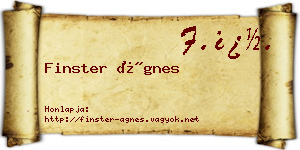 Finster Ágnes névjegykártya